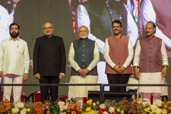 Fadnavis sworn in as CM for third term, Shinde and Pawar as deputies