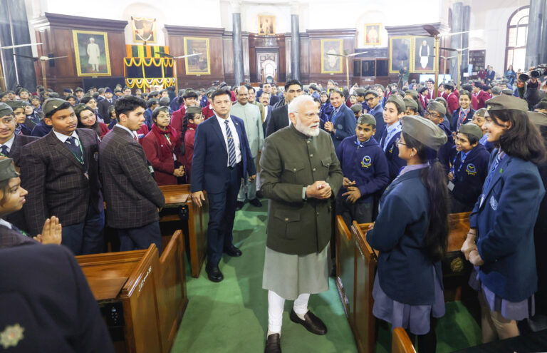PM Modi interacts with students on Parakram Diwas