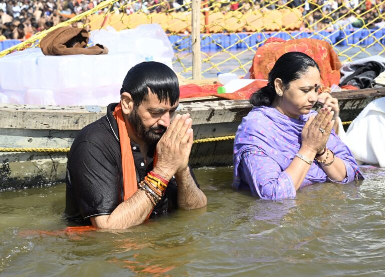 Haryana CM Saini takes holy dip at Triveni Sangam in Prayagraj