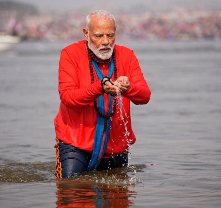 Mahakumbh:PM Modi takes holy dip at Sangam in Prayagraj