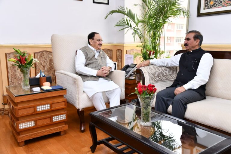 CM Sukhu meets Health Minister Nadda, seeks support to strengthen state healthcare