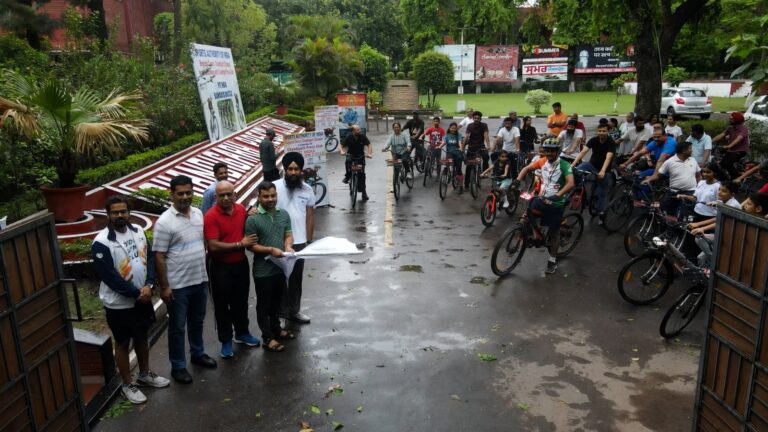 From newsroom to cycle lane: Journalists join morning fitness ride in Chandigarh