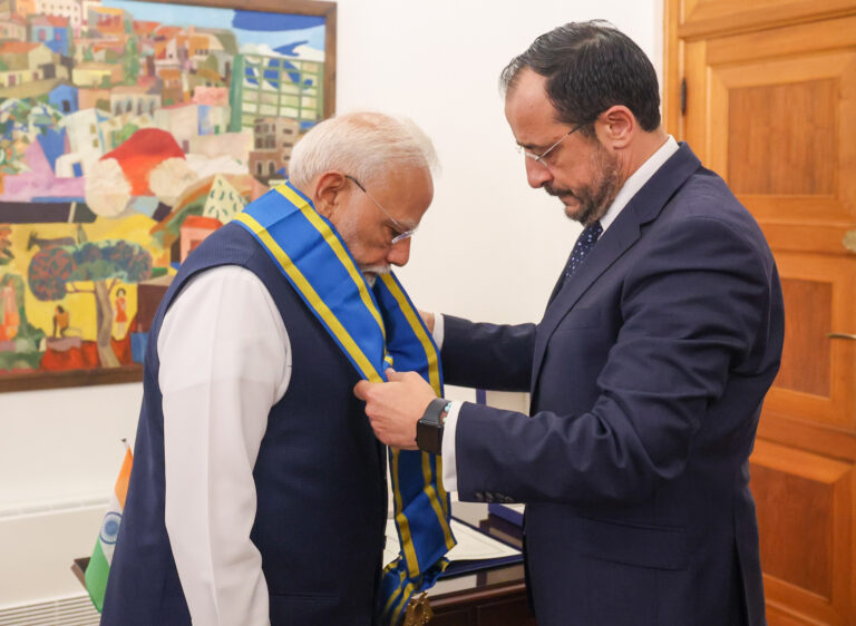 Prime Minister Modi conferred with Cyprus highest civilian honour