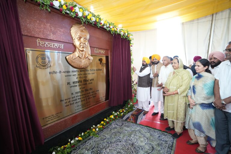 CM Mann lays foundation stone for Rs 51.7 crore Bhagat Singh Heritage Complex in Khatkar Kalan
