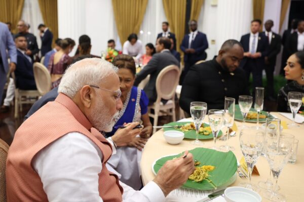 PM Modi served traditional meal on Sohari leaf in Trinidad