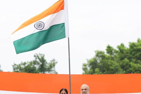 Amit Shah hoists tricolour at his residence under ‘Har Ghar Tiranga’ campaign