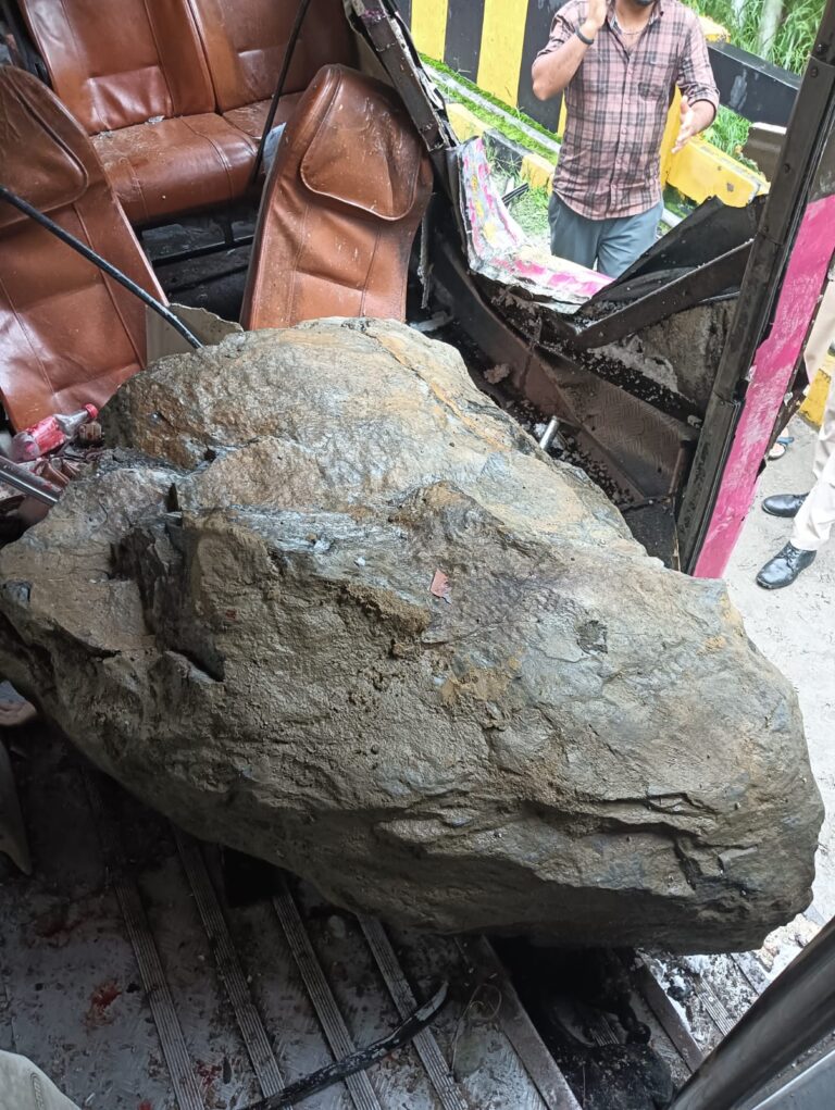 Two killed, 15 injured as boulder falls on bus in Himachal