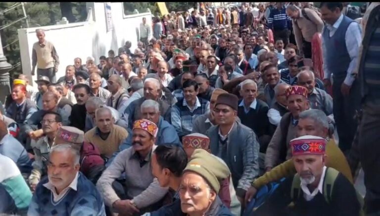 HRTC pensioners protest over delayed payments in Himachal