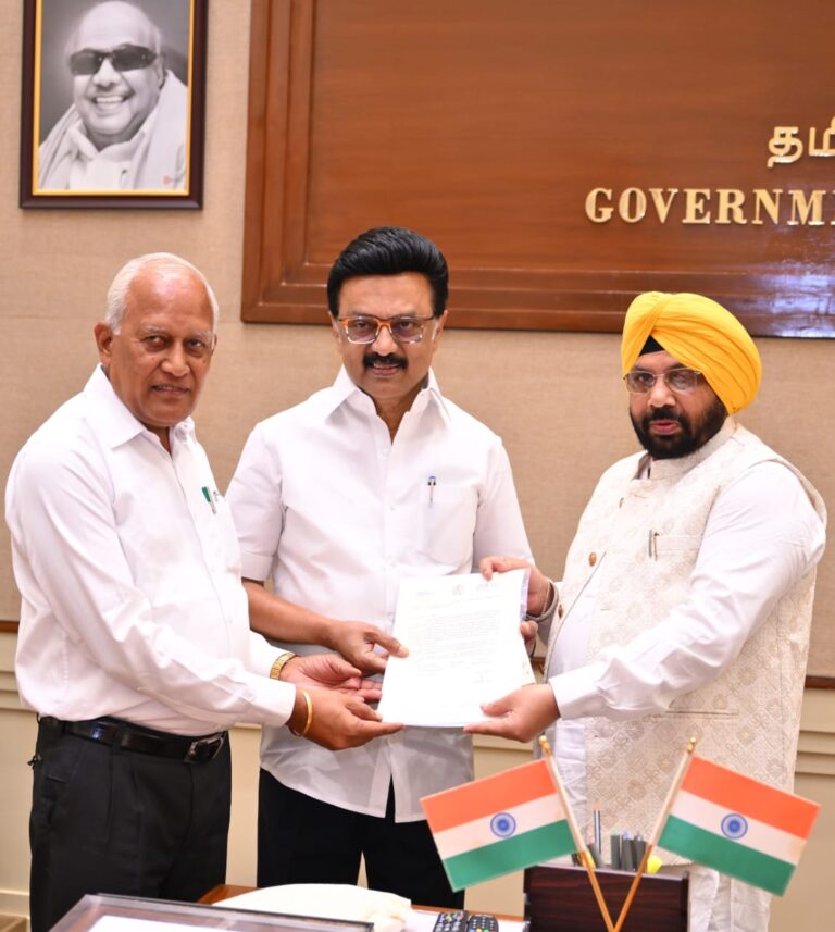 Punjab invites Tamil Nadu CM to Guru Tegh Bahadur’s 350th martyrdom commemorations