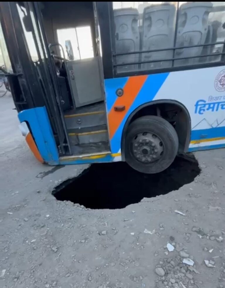 Schoolgirl rescued after road caves in at Bhatta Kufar in Shimla