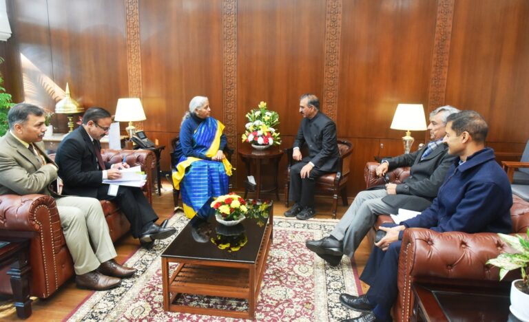 CM Sukhu meets Finance Minister, seeks higher central grants