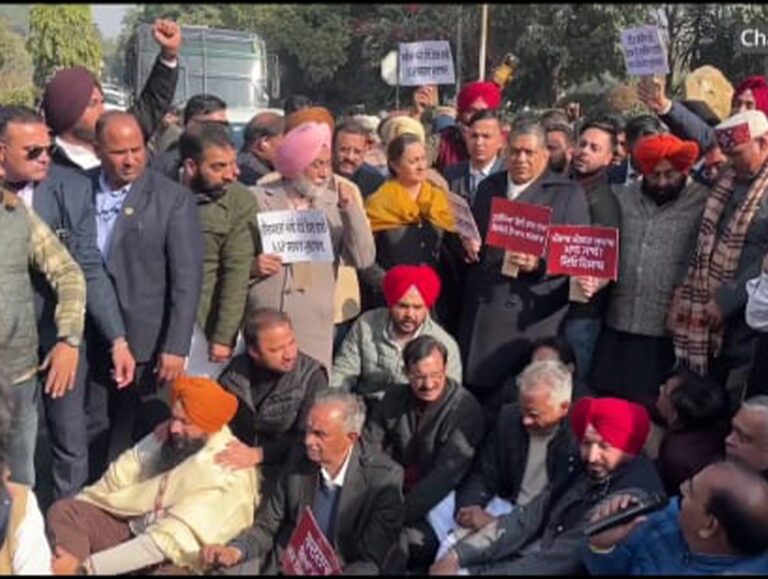 BJP stages protest outside Punjab CM’s home over crime surge