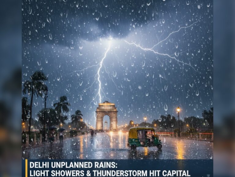 Light rains, thunderstorm across parts of Delhi