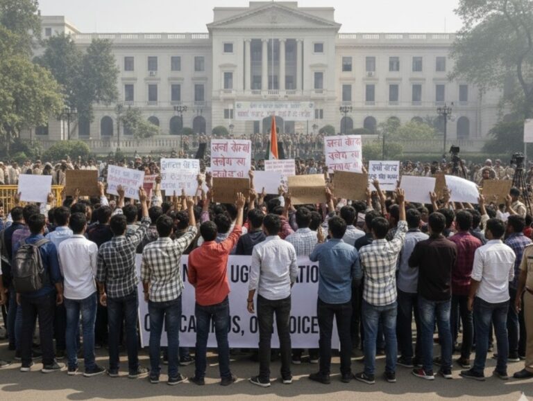 Student group protests outside UGC office in Delhi, demands complete rollback of equity rules