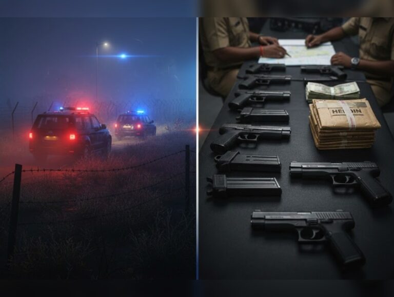 Punjab Police foils cross-border smuggling bid, seize sophisticated pistols, 2 kg heroin