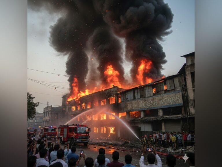 Fire breaks out in rubber factory in northwest Delhi