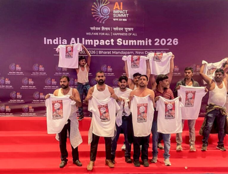 Youth Congress workers hold ‘shirtless protest’ at AI Summit, 10 detained