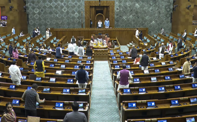 Opposition members shout slogans, walk out of LS