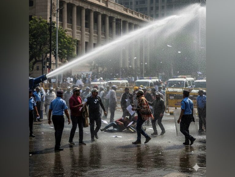 Punjab Police use water cannon to disperse protesting teachers