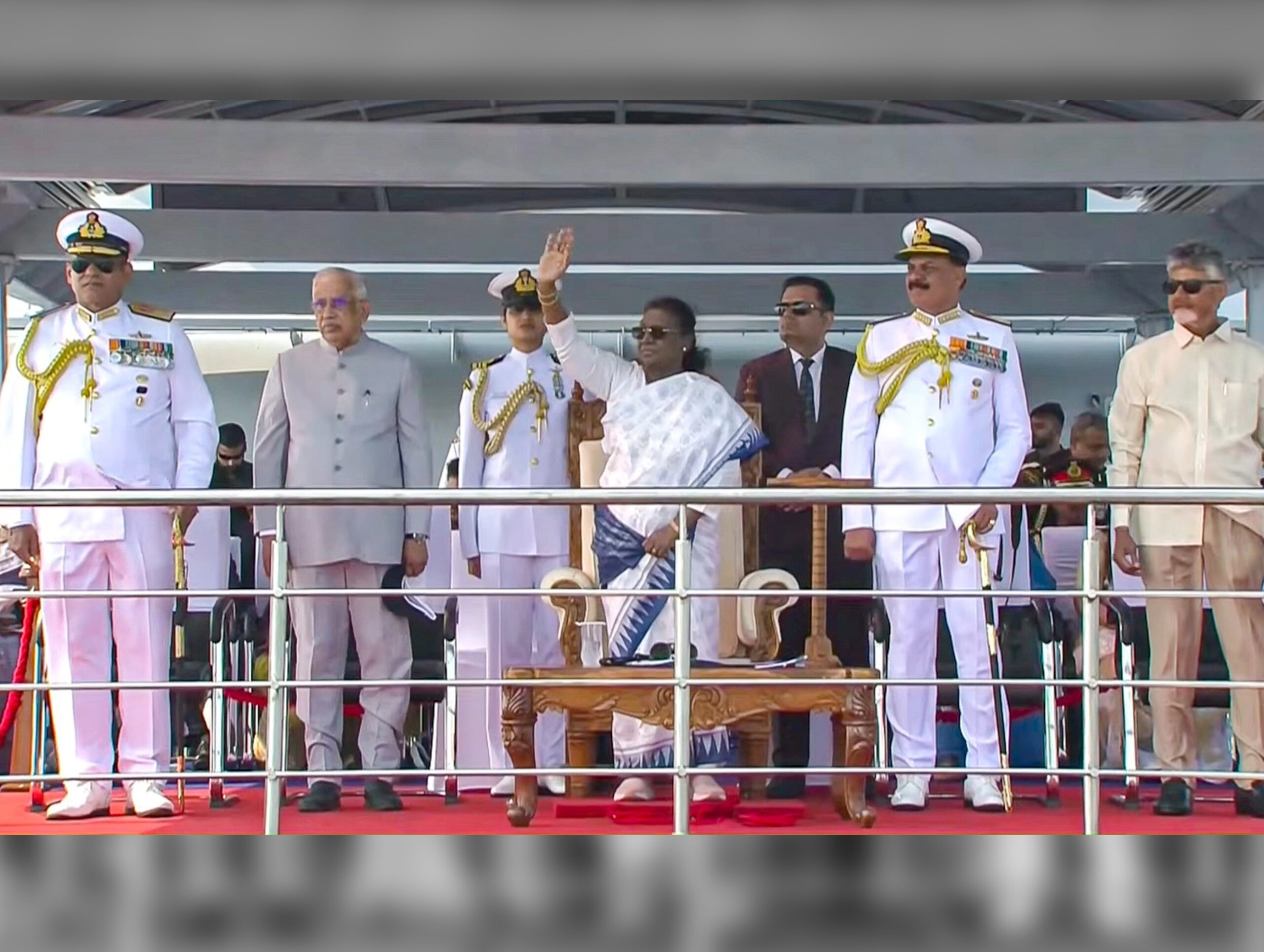 Droupadi Murmu hails Indian Navy at International Fleet Review in Visakhapatnam