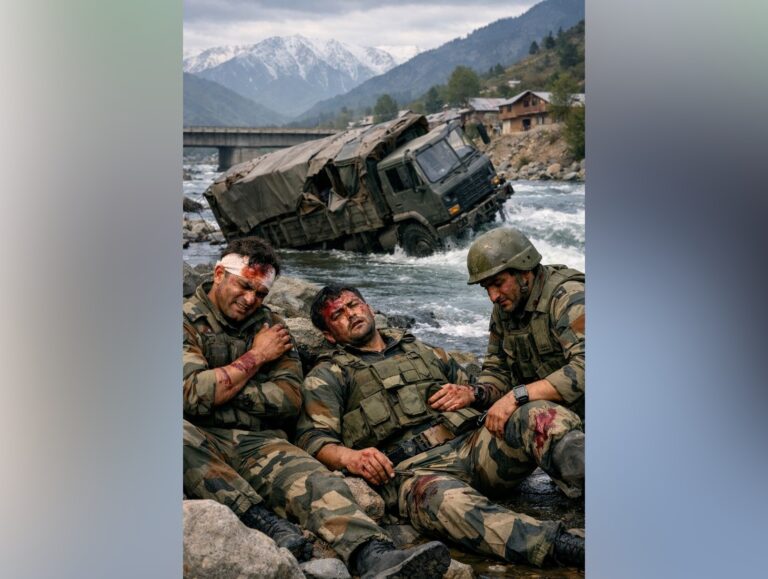 7 CRPF personnel injured as vehicle falls into river near Srinagar