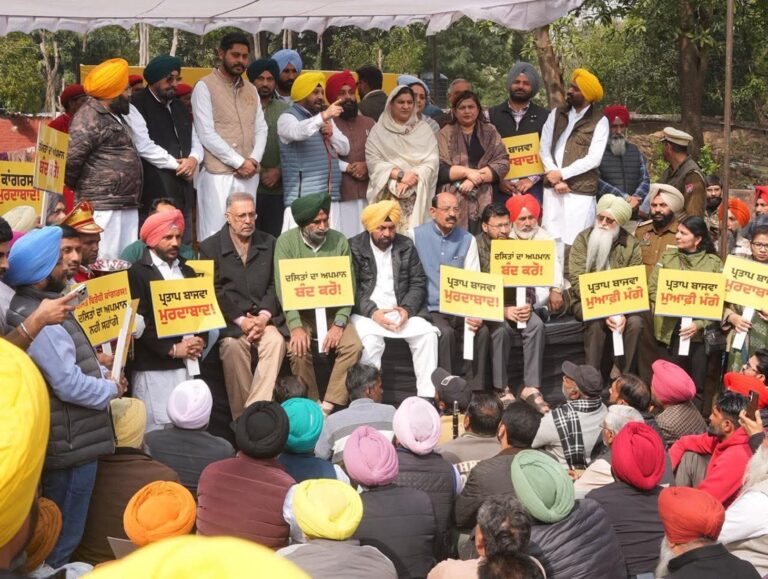 AAP Leaders Detained During Protest Against Partap Bajwa