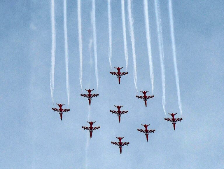 IAF’s Surya Kiran team performs aerobatic show over Chandigarh’s Sukhna Lake