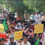 BJP Youth Protest at AAP MP Gurmeet Singh Meet Hayer’s House, Demand CBI Probe in DM Randhawa Case
