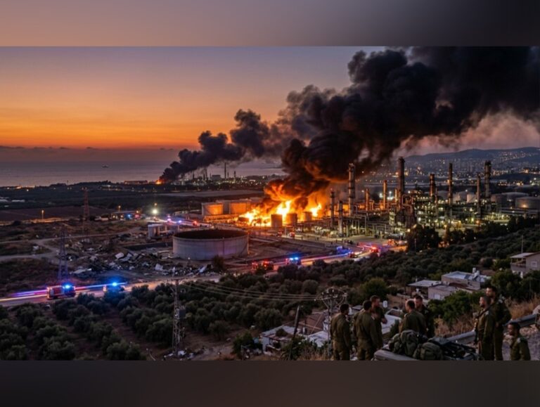Fire seen near Israeli oil refinery after Iranian missile attack