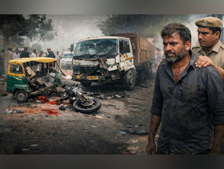 3 dead, 4 injured as truck hits pedestrians, motorcyclist in Haryana; driver cites brake failure