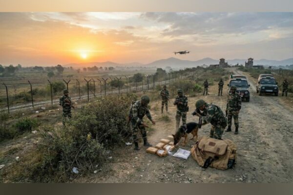 Over 1.5 kg heroin worth Rs 8 crore recovered near Jammu border, dropped by Pakistani drone