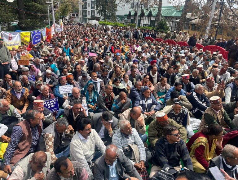 Himachal pensioners protest in Shimla over pending dues