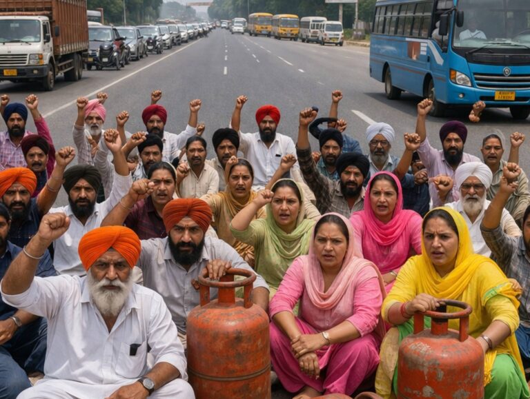 Punjab: Locals block traffic in protest against LPG crisis
