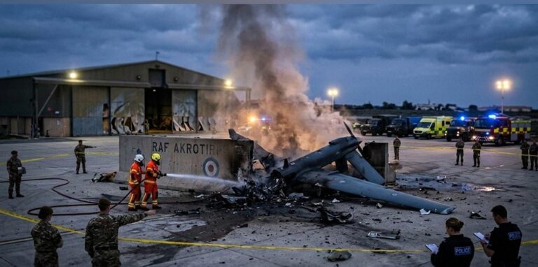 Iranian drone crashes at UK air base; Starmer allows limited defensive use of facilities
