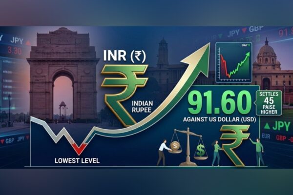 Rupee rebounds 45 paise from record low to close at 91.60 vs US dollar on RBI intervention hopes