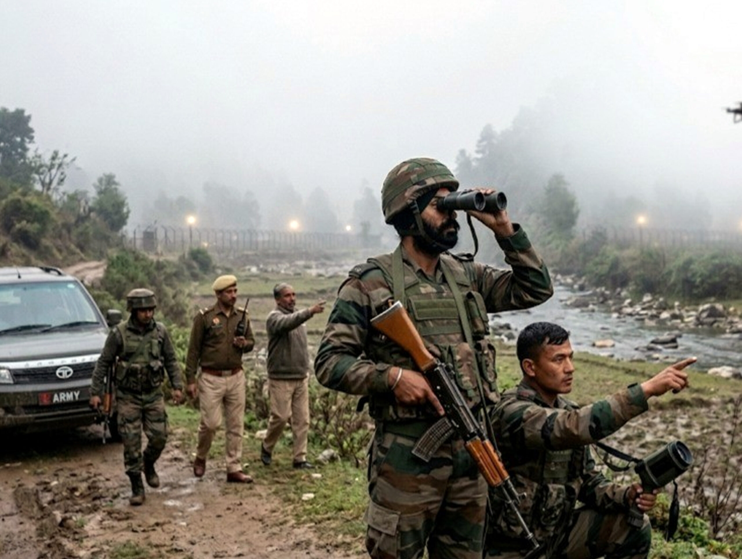 Suspected Pakistani Drone Activity Reported Near IB in J&K’s Samba, Search Operation Launched