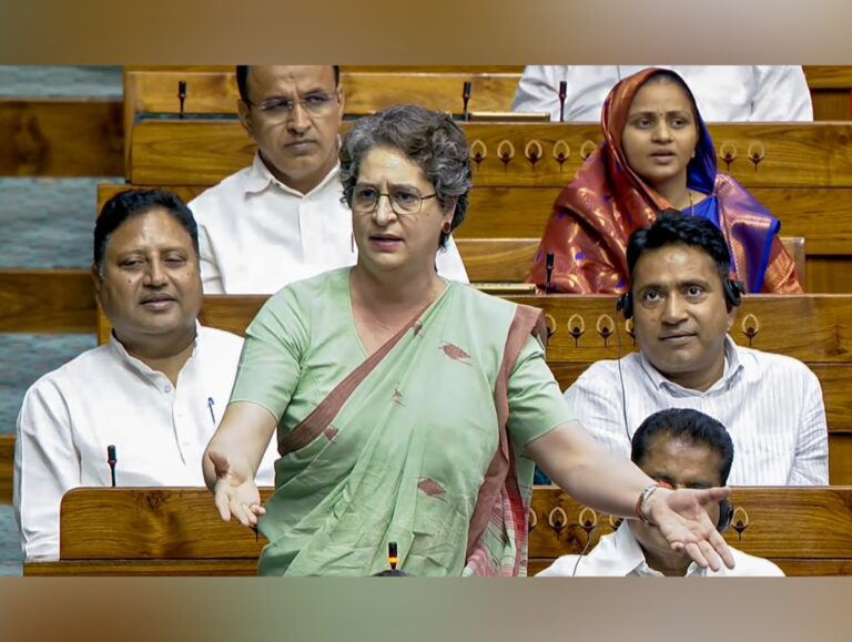 Those who criticise Nehru day and night praising him today: Priyanka’s dig at Rijiju