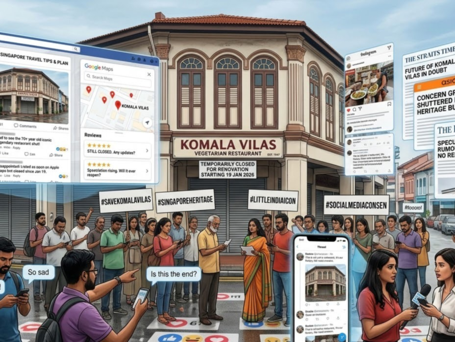 Singapore’s Iconic Komala Vilas Remains Shut, Fuels Closure Speculation