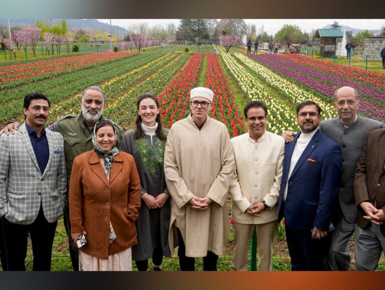 Omar Abdullah throws open Asia’s largest tulip garden in Srinagar for visitors