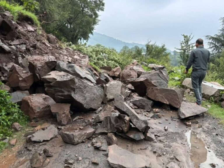 Landslide blocks Bagheigarh–Chanju road in Himachal’s Chamba, restoration work underway