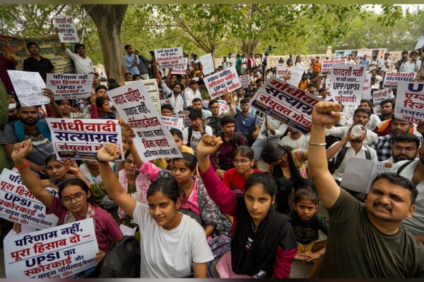 Protest in Lucknow seeks action over alleged paper leaks, exam issues