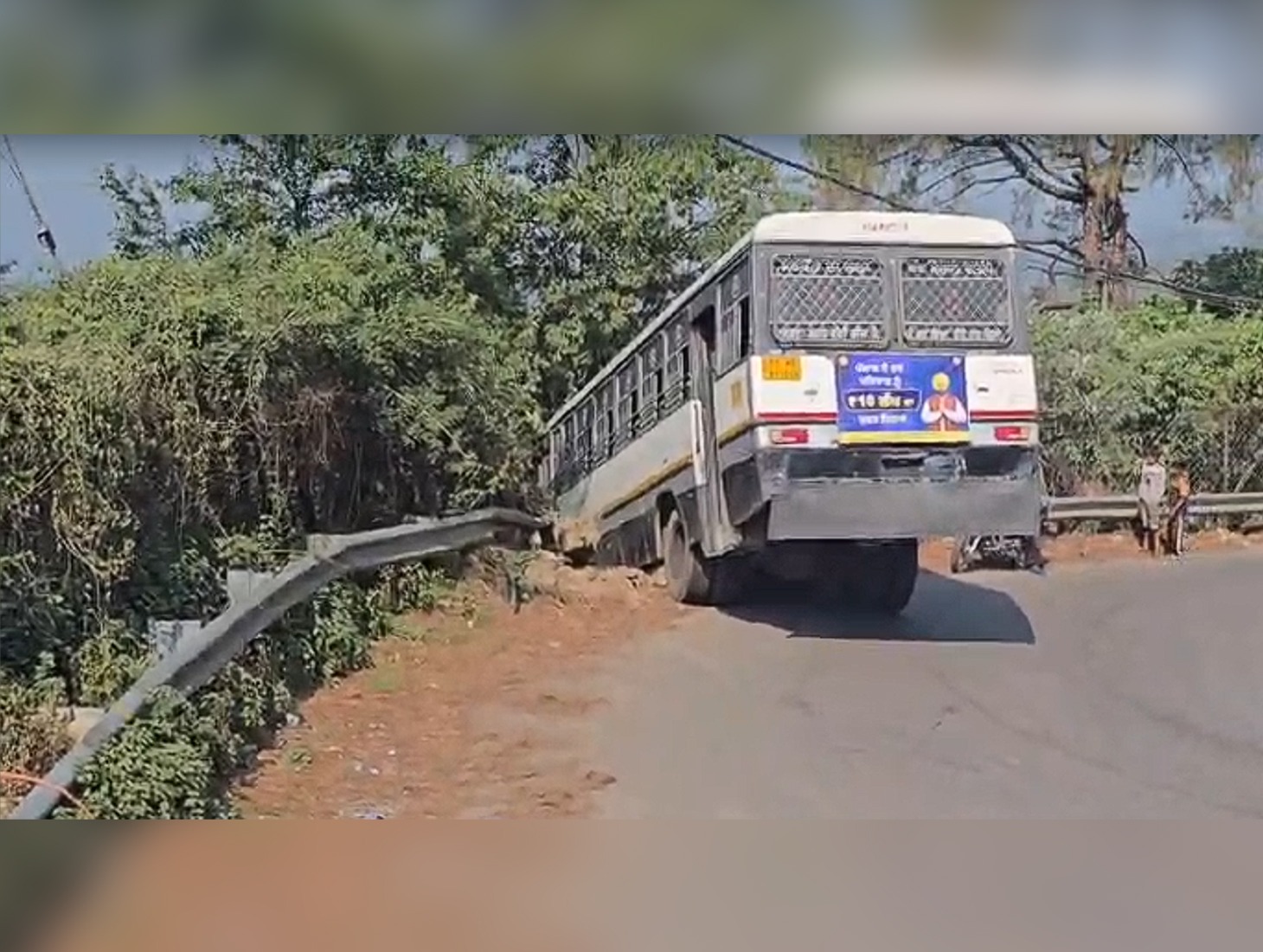Brake Failure Suspected as Bus Crashes into Safety Barrier in Dharamshala