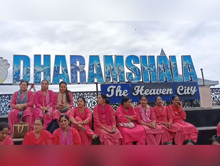 ASHA workers hold protest in Dharamshala, demand Rs 26,000 monthly honorarium