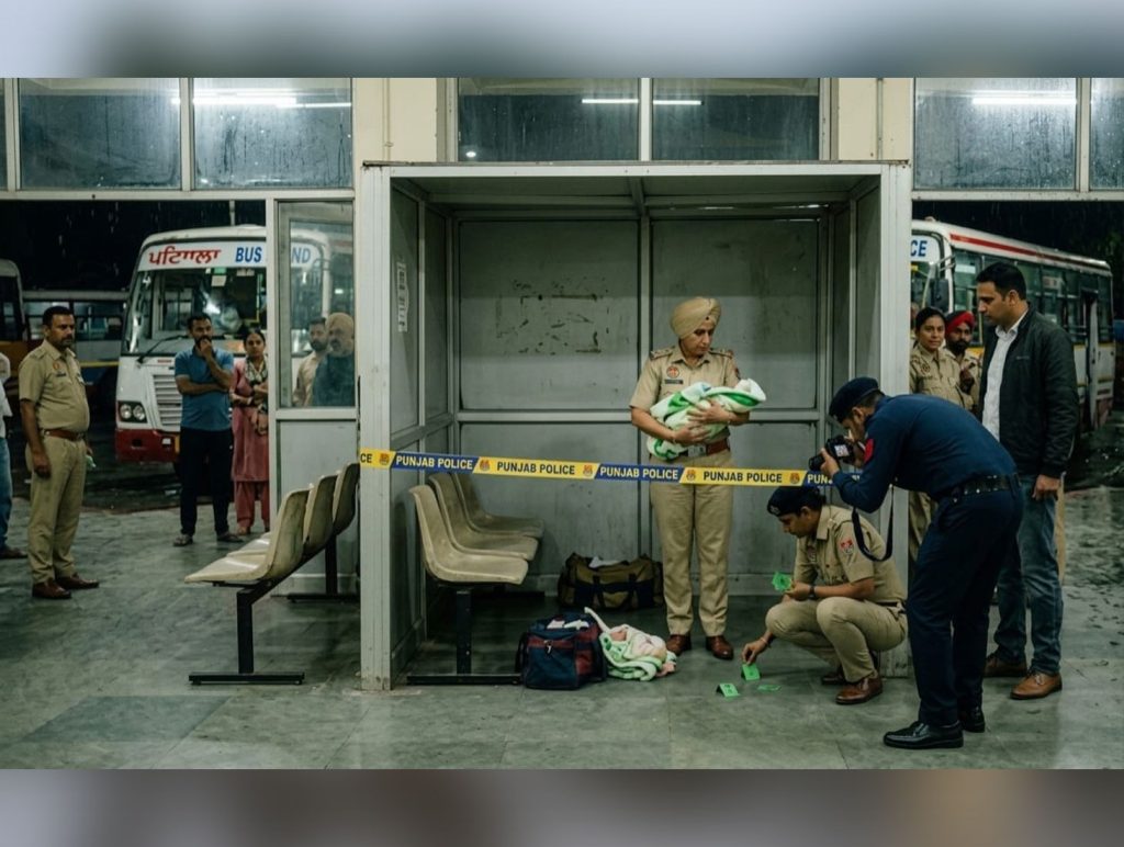 One Hour Old Baby Found Abandoned at Patiala’s Old Bus Stand