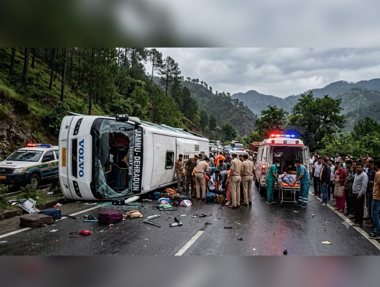 16 Injured after bus overturns near Nurpur