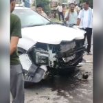 Speeding car triggers multi-vehicle crash on Zirakpur–Shimla Highway, biker seriously injured