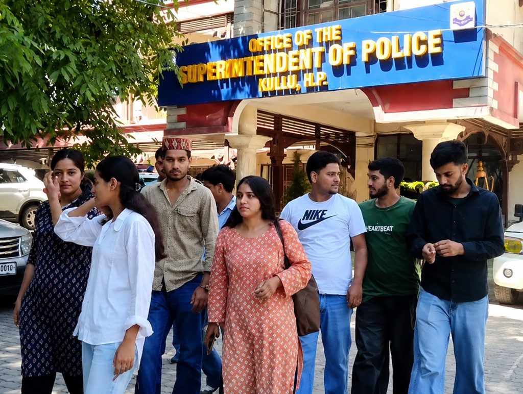 ABVP delegation meets Kullu SP, calling the cases against students unjustified after a peaceful fee-hike protest in Dhalpur.