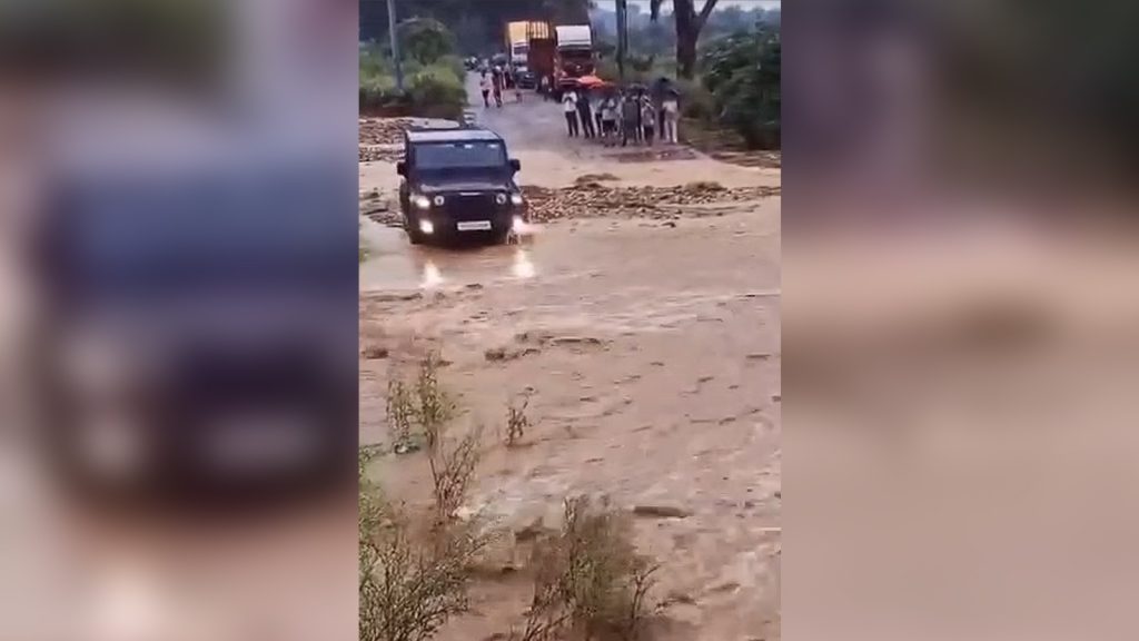 Heavy Rain Swells Nakki Khad, Car Gets Trapped