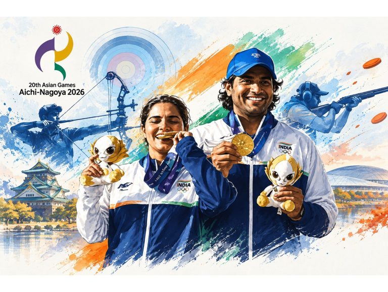 Bullseye twice as India clinch archery, trap golds