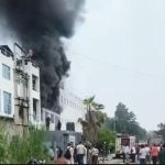 Chemical explosion reported at India Circuit Private Limited; firefighters struggle to bring blaze under control.